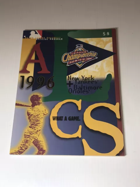 1996 MLB Baseball ALCS Official Program Yankees vs. Orioles - Jeter