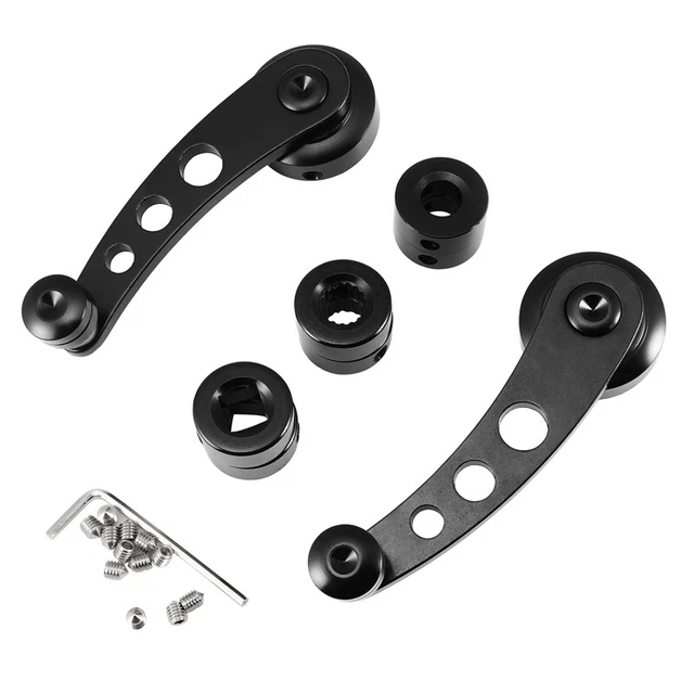 PAIR ALUMINUM BILLET Manual Window Crank Handle Winders Car Truck Glass