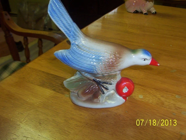 PORCELAIN blue bird/ W PEAR /'CHINA'
