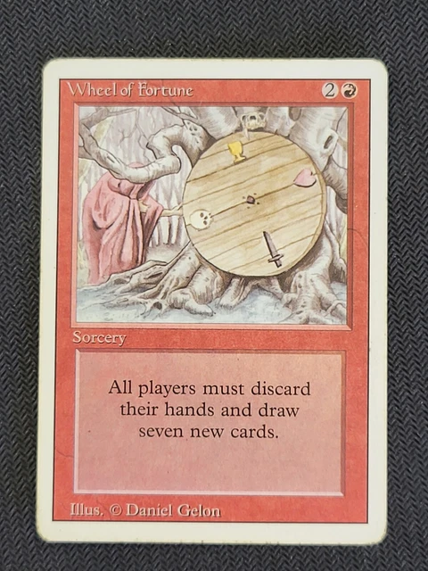 Wheel of Fortune Revised HEAVILY PLD (Reserved List MTG Card)