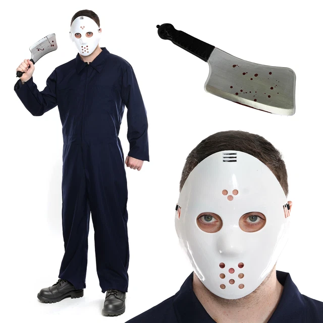 Maschera di Jason Voorhees in Plastica per Halloween, Maschera Horror per Feste e Cosplay