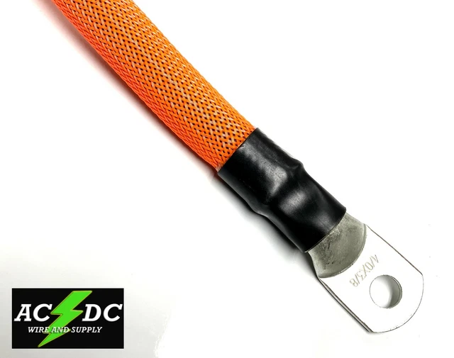 4/0 AWG NEON RED BRAIDED Copper Battery Cable Power Wire Car, Inverter, RV 2