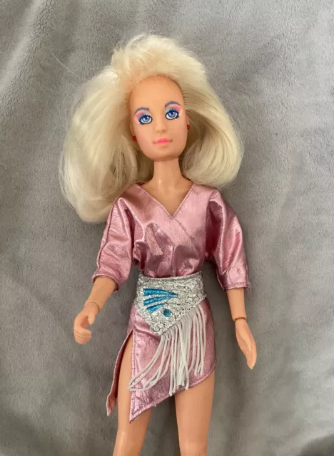 Vintage 1980s Hasbro Jem and The Holograms Doll , Dress & Belt . Working Lights