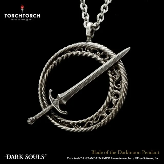 DARK SOULS × TORCH TORCH Blade of Darkmoon Pendant Necklace w/Box New Rare