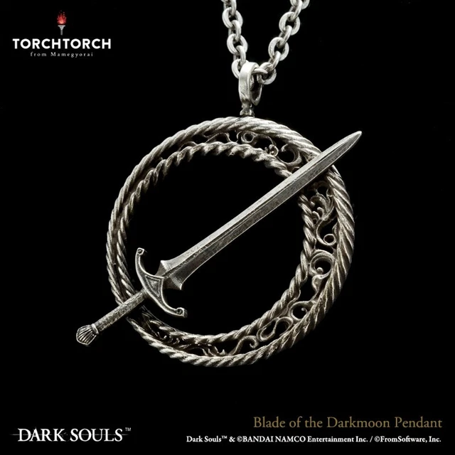 DARK SOULS × TORCH TORCH Blade of Darkmoon Pendant Necklace w/Box New Rare