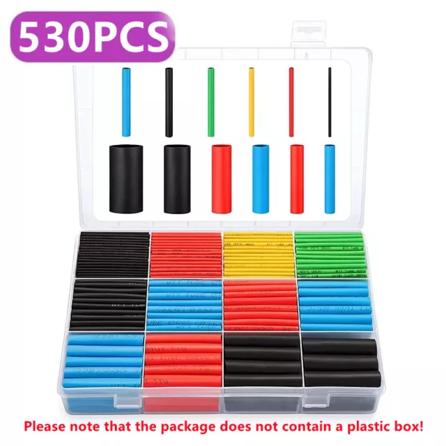 530PC Heat Shrink Tubing Tube Sleeve Kit Car Electrical Assorted Cable Wire Wrap