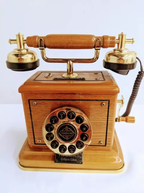 Vintage Thomas Limited Edition Wood Desk Telephone Antique serial # 1261