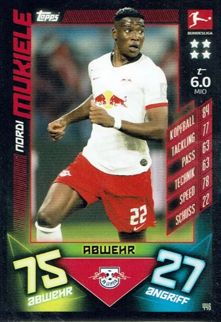 Match Attax 19/20 Bundesliga 2019/2020 Fond Carte Numéro 446 Nordi Mukiele