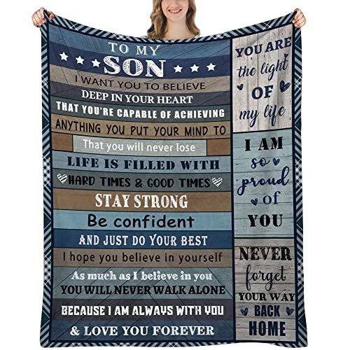 to My Son Gifts from Mom Dad, Gifts for Son Blanket, 50*60in To My Son Blanket