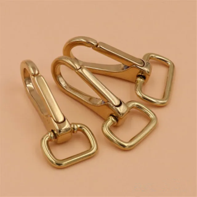 Solid Brass Snap Spring Hooks Clasps For Bag Wallet Keychains Leathercrafts 3