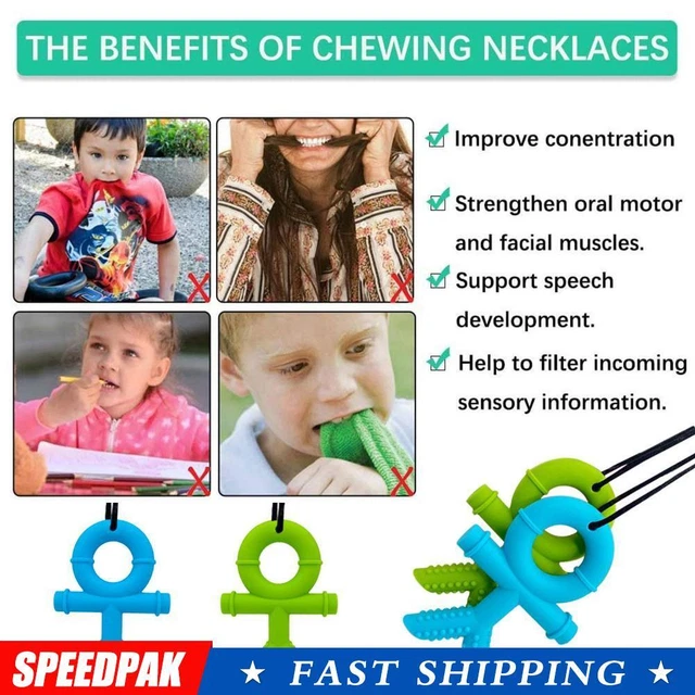 ENFANTS ADULTE CHEWLERY collier autisme TDAH mordant sensoriel jouets à mâcher EUR 4,31