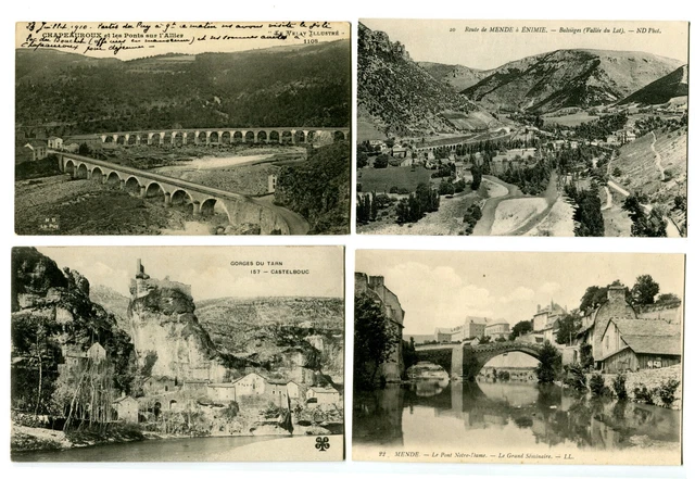 CPA 48 Lozère Lot of 12 Antique Postcards