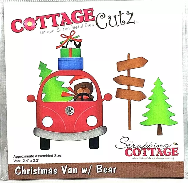 Christmas Van With Bear CottageCutz Metal Die CC-945 Retail $19.95