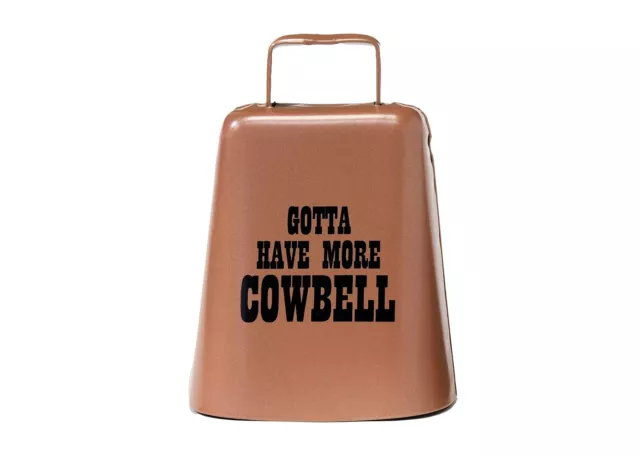 New Large Sporting Event Metal 11 White Cowbell w/ Rubber Grip