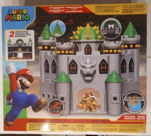 SUPER MARIO BROS Bowser's Castle Super Mario Deluxe Playset Nintendo ...