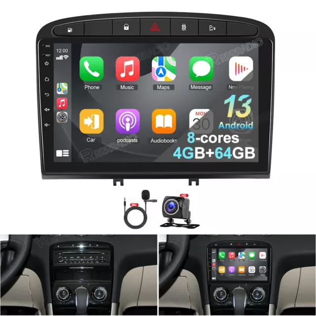 4G+64G Autoradio Für Peugeot 308 408 308SW RCZ Android 13 GPS NAVI WIFI CarPlay