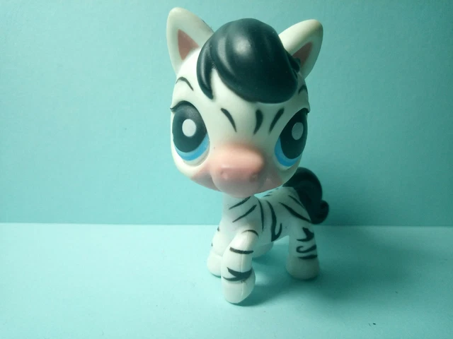 Figurine Littlest Pet Shop (LPS) #392 - Zèbre Noir Et Blanc - Authentique Hasbro - Occasion