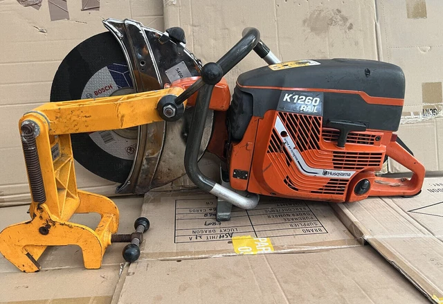 Cortador de discos de concreto de gasolina Husqvarna K1260 RAIL con abrazadera de riel RA10 cuba Cortador de discos de concreto de gasolina Husqvarna K1260 RAIL con abrazadera de riel RA10 cuba