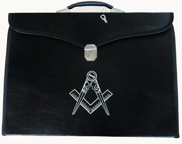 Masonic regalia master mason Provincial Apron & Chain Collar case/bag & compass