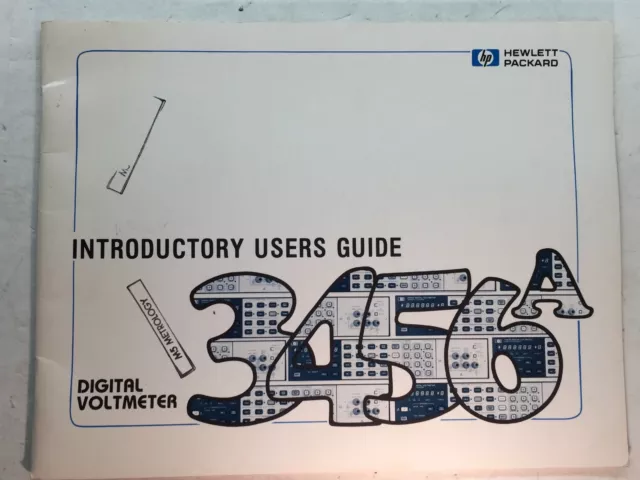 HP 3456A Digital Voltmeter Introductory Users Guide P/N 03456-90002