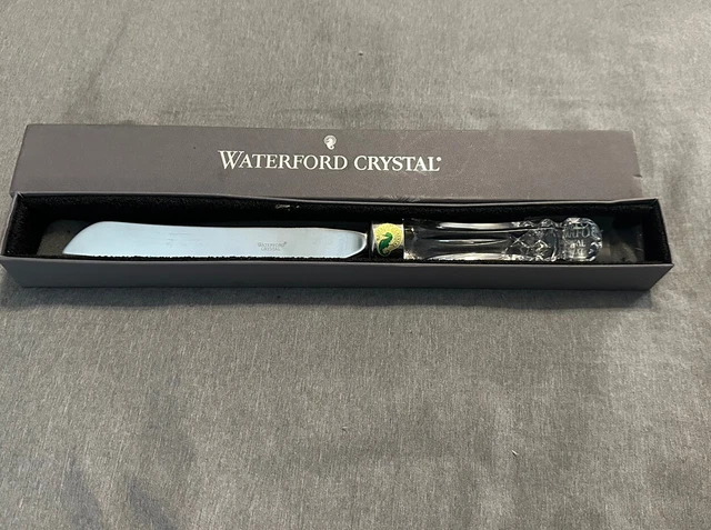 Cuchillo de novia Waterford Crystal 1992 Lismore plateado transparente con caja