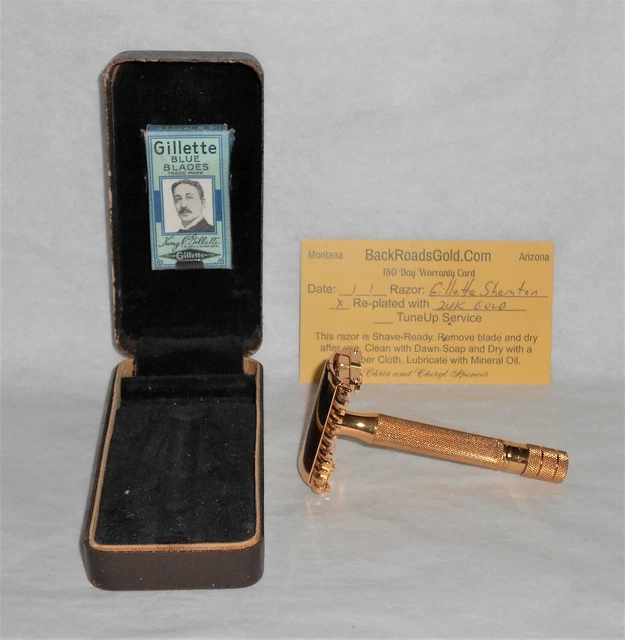 Gillette 1937 Sheraton TTO Refurbished Replated 24 Gold W Case X–37 3