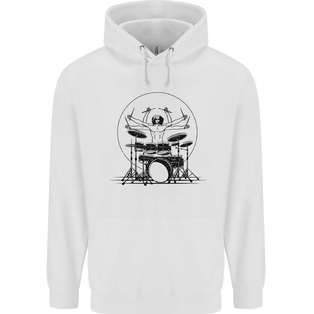 Vitruvian Drummer Funny Drumming Drum Childrens Kids Hoodie
