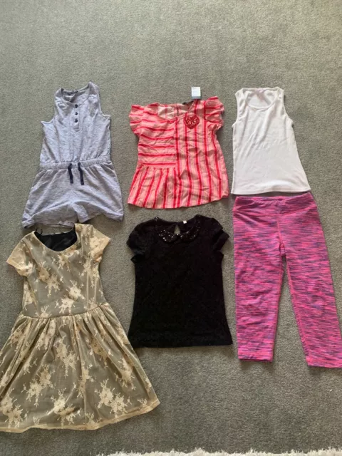 George Primark Girls Summer Bundle Dress Playsuit Top Vest Leggings Age 7-8 Year