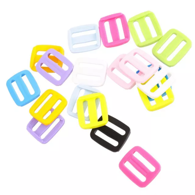 20 Pcs Triangle Slide Buckle Roller Pin Buckles Adjustable Slider