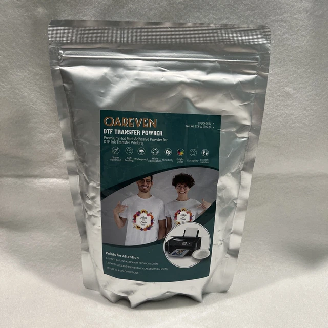 Qareven DTF Transfer Powder Premium Hot Melt Adhesive For DTF Heat Transfer 500g