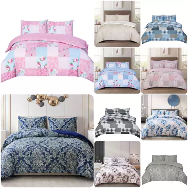 4 Piece Bedding Set Rich Cotton Duvet Quilt Cover with Fitted Sheet & Pillowcase 3