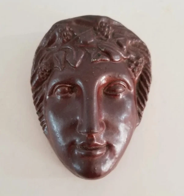 Antique Nelsonville Ohio Sewer Tile Ceramic c1900s Minerva Lady Head Art Pottery