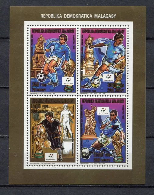 s6401) MALGASY REP. MADAGASCAR 1990 MNH** WC Football'90- CM Calcio MS READ NOTE