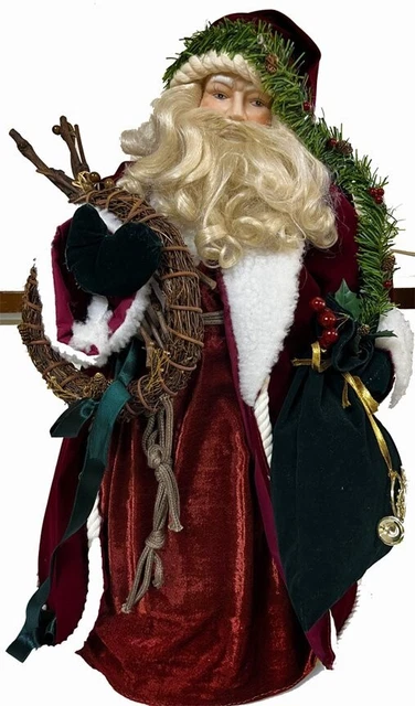 Santa Claus Christmas Velvet Coat 24” Doll Decoration