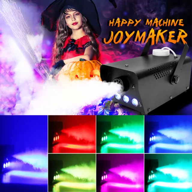 500W LED Smoke Fog Machine RGB Color Stage Fogger Effect Halloween Disco Club