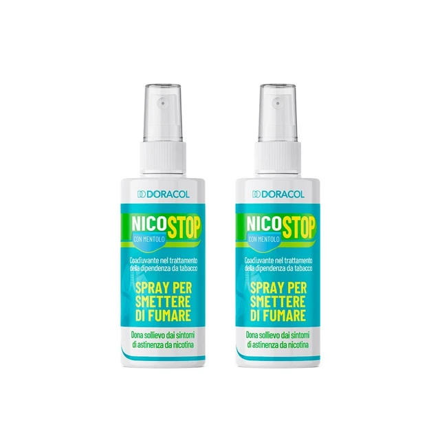 NicoStop 2x spray per smettere di fumare con mentolo astinenza da nicotina 100ml