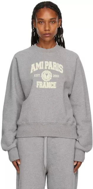 AMI ALEXANDRE MATTIUSSI Gray Ami Paris Sweatshirt L5010 Unisex Size Large