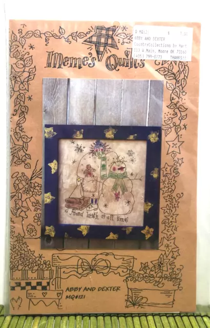 Meme's Quilts Abby & Dexter #121 Painted Fabric Wall Hanging Pattern Snowfriends