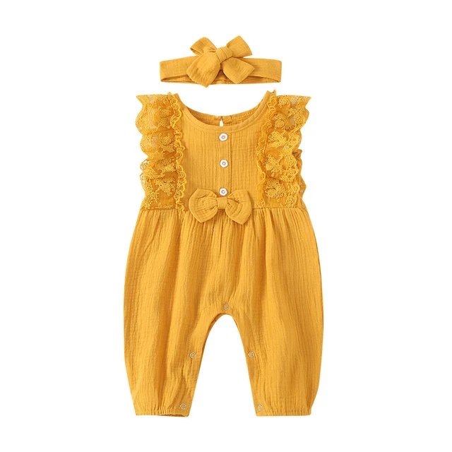 Abiti neonate bambine vestiti pizzo arricciatuma tuta tuta 4