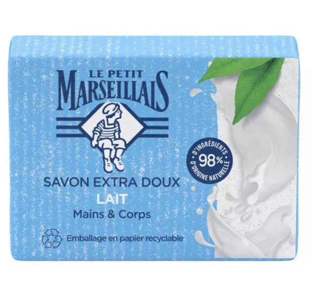 Lot de 4 savons extra doux au lait Le petit marseillais