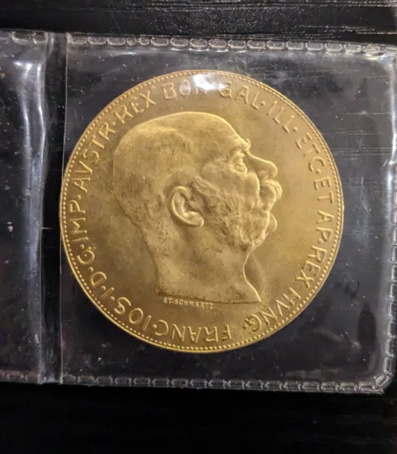 1915, Austrian Empire, Francis Joseph I. Gold Coin 100 Corona