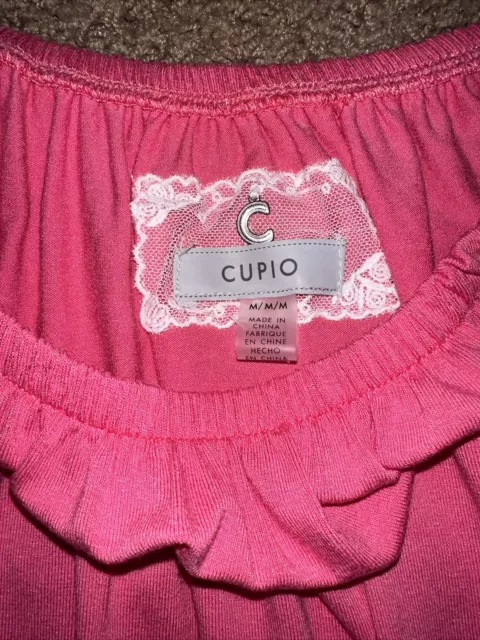 Cupio Juliana Pink Women M Embroidered Laser Cut 3/4 sleeve Top Off The Shoulder 2