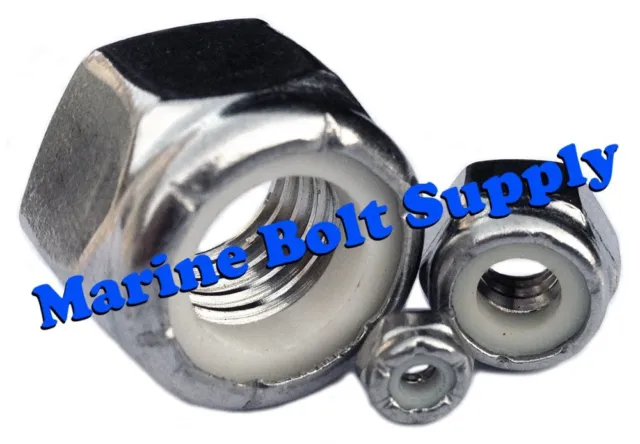 Type 316 Stainless Steel Nylon Insert Lock Nuts (Sizes 4-40 to 1/2-13)