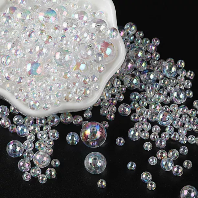 Transparent Beads Acrylic Round Beads Loose Spacer Beads Chunky Bubblegum Ball