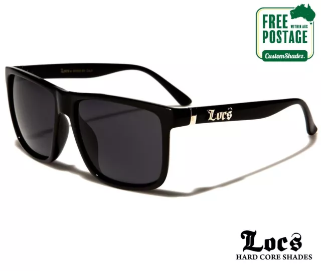 Locs Sunglasses - Slim Flat Top Frame / Black - Mens - Excellent Quality