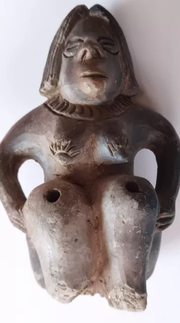 alte Inka Figur aus Ton,als Flöte zu nutzen,starke Gebrauchsspuren