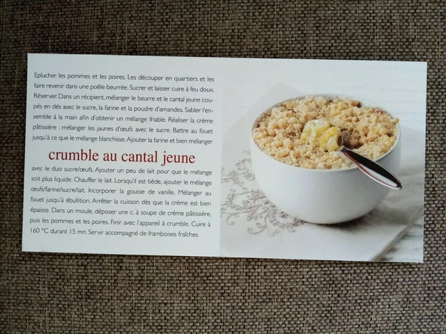 Cpsm Cpm Panoramique Recette Crumble Au Cantal Jeune