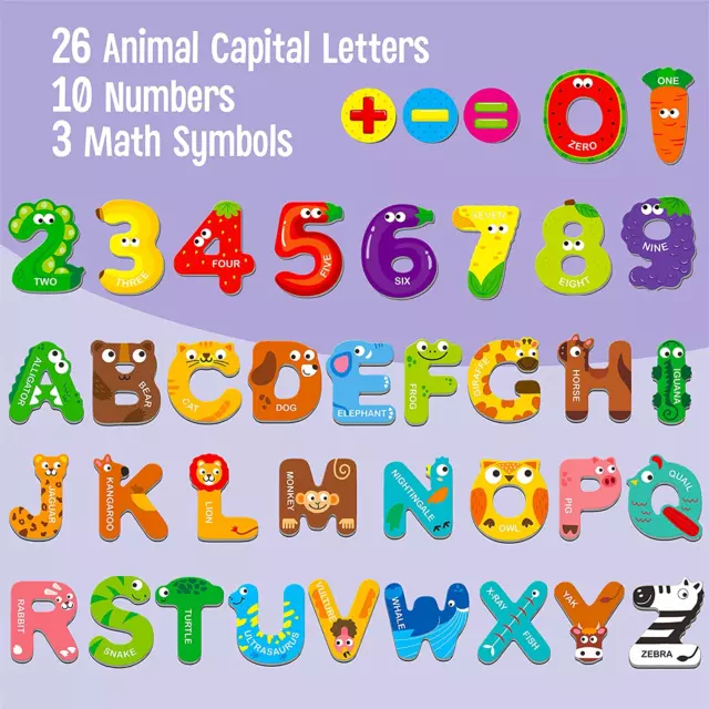 Magnetic Letters Numbers Alphabet Colorful Animal Plastic Fridge Magnets Abc 123 2