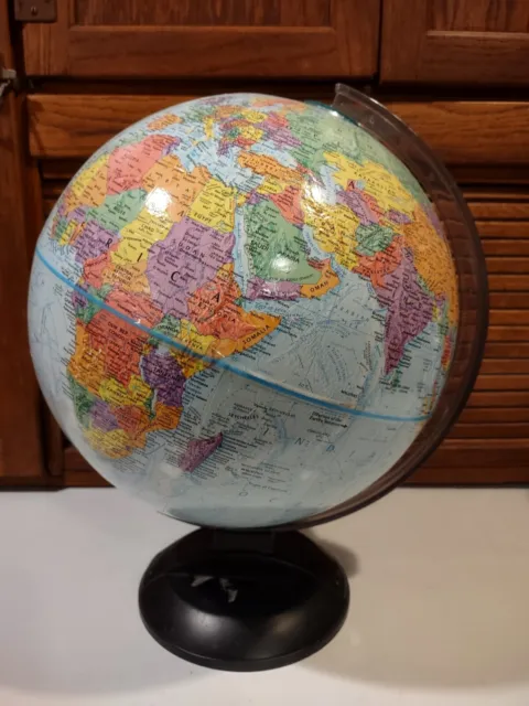 Vintage Replogle World Nation Series 12-Inch World Globe Raised Relief
