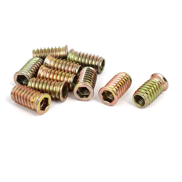 10 Piezas M8x25mm Interfaz Inserción Hexagonal Interior Tuerca E Bronce Arcilla